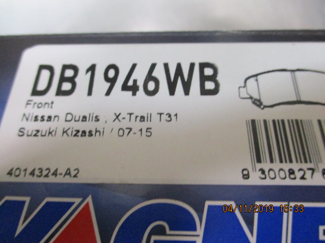 Wagner Front Brake Pad Set Suits Nissan Dualis / X-Trail & Suzuki Kizashi New Part