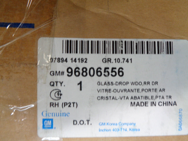 Holden Barina Genuine Right Hand Rear Window Glass New Part