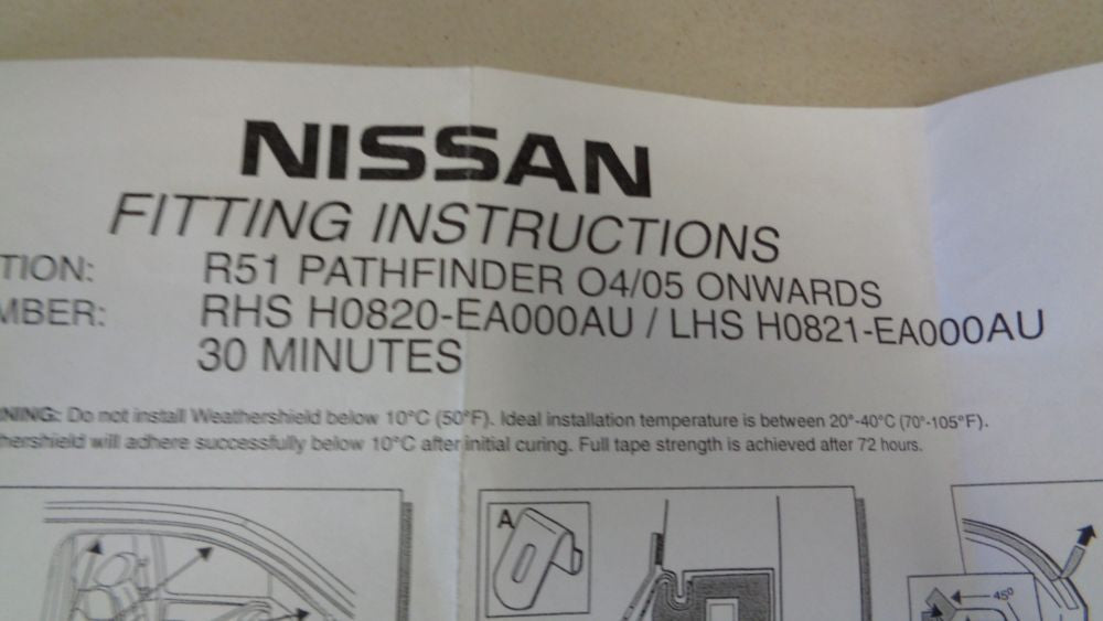 Nissan R51 Pathfinder Genuine Drivers Weathershield New Part