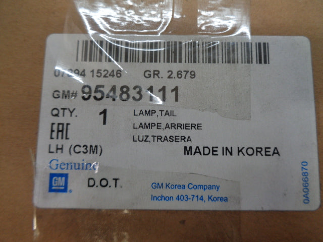 Holden Spark Genuine LHF Tail Light Assy New Part
