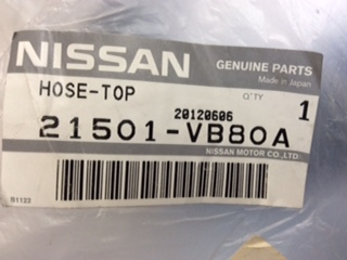 Nissan Patrol GU ZD30 Genuine Top Radiator Hose New Part
