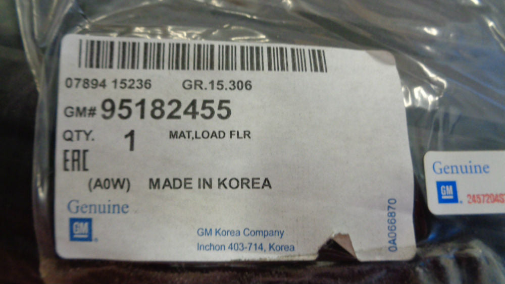 Holden Barina Spark Genuine Rear Rubber Cargo Mat New Part