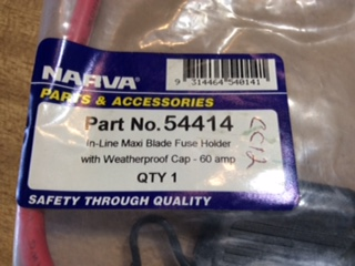 Narva new inline blade fuse holder waterproof cap 60amp new part