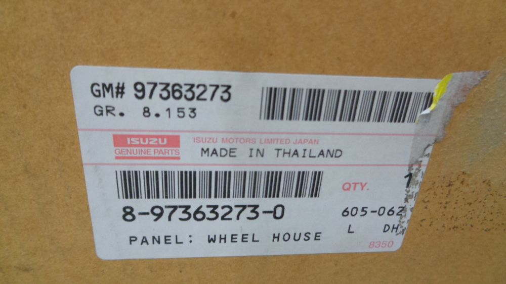 Isuzu D-Max Genuine Left Hand Wheel Housing Panel New Part
