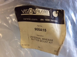 Ionnic Alert Universal Minebar Gutter Mount Kit New Part