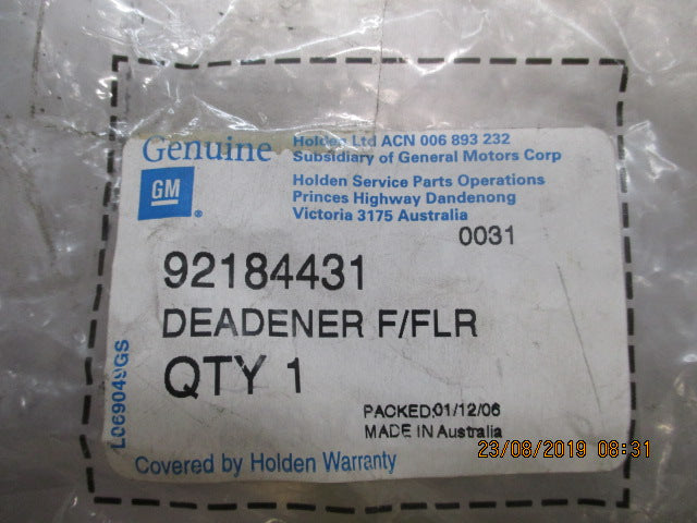 Holden VE Genuine Left Hand Front Floor Deadener New Part