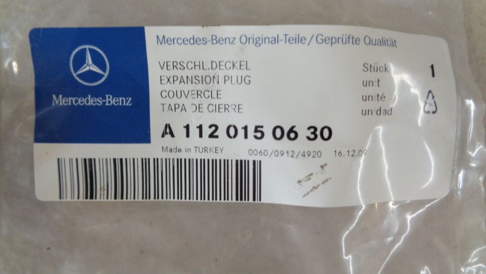 Mercedes-Benz Genuine Timing Case Expansion Plug New Part