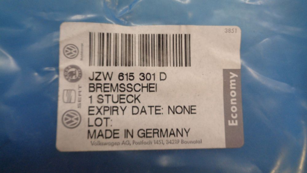 VW Beetle-Bora-Golf-Polo Genuine (pair) Front Disc Brake New Part