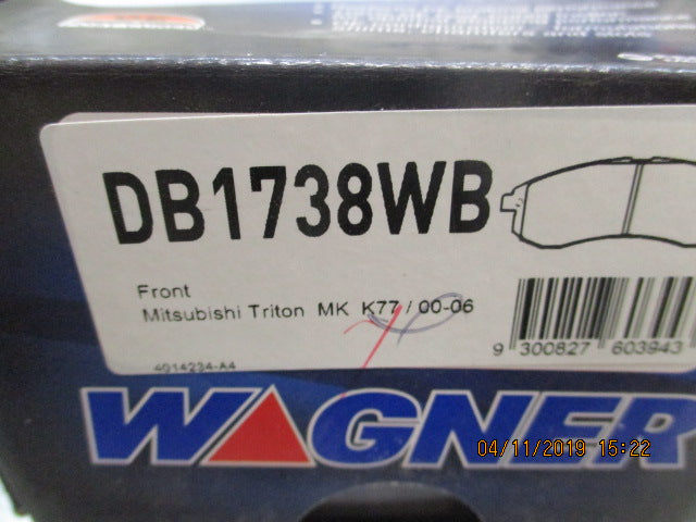 Wagner Front Brake Pad Set Suits Mitsubishi MK Triton New Part