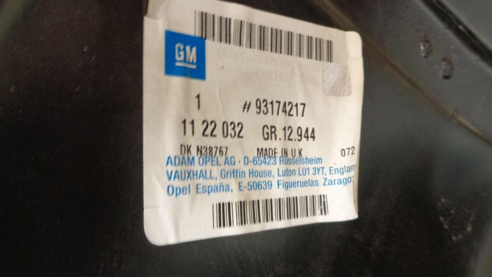 Holden ZC Vectra Hatch Genuine Drivers Rear Inner Guard Assy New Part
