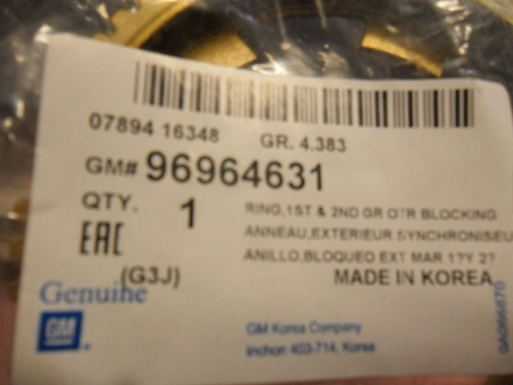 Holden Captiva 2007 Synchro Ring - New Part