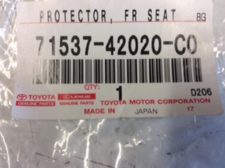 Toyota Kluger Genuine front right seat protector new part