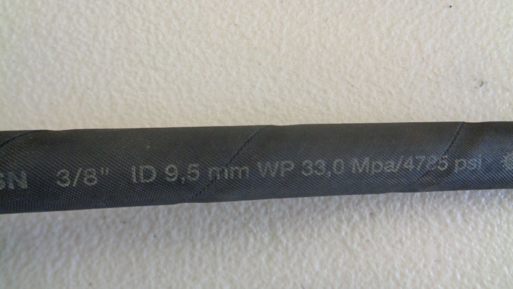 Hydraulic Hose with fittings 89cm long 3/8 id 9,5mm wp33,0 mpa/4785 psi New Part