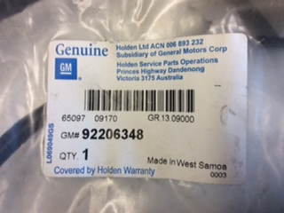Holden Calais Genuine left hand rear door wiring loom new part