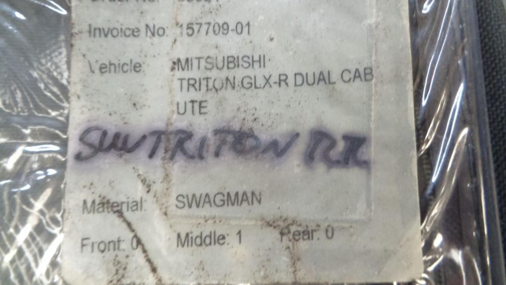 Swagman Canvas Rear Seat Cover Suits Mitsubishi Triton MN GLX-R Dual Cab New Part