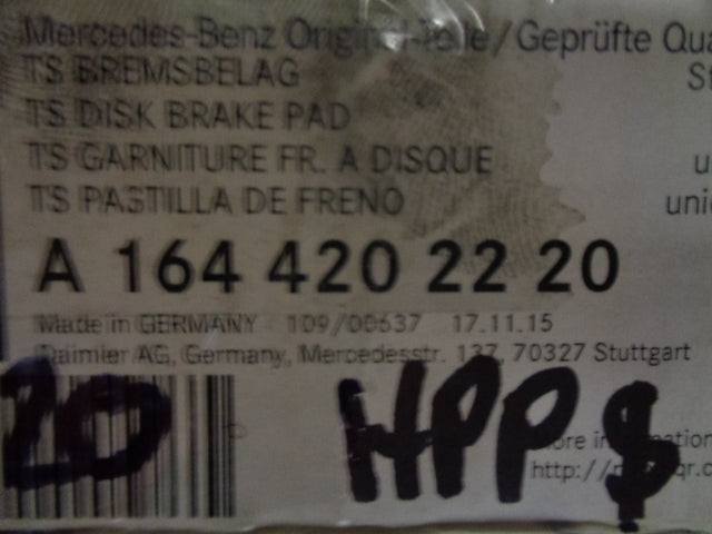 Mercedes Benz AMG G63 Genuine Front Brake Pad Set New Part