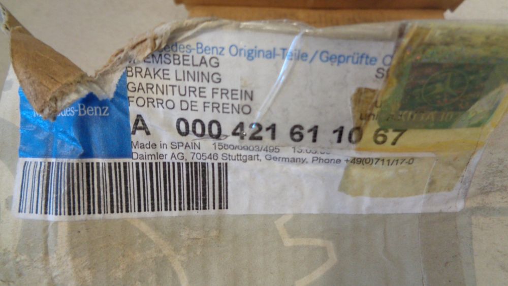 Mercedes-Benz Vito Genuine Front Brake pad Set New Part