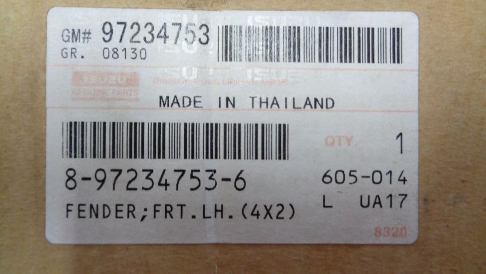 Isuzu D-Max Genuine Front Left Hand Guard Panel New Part