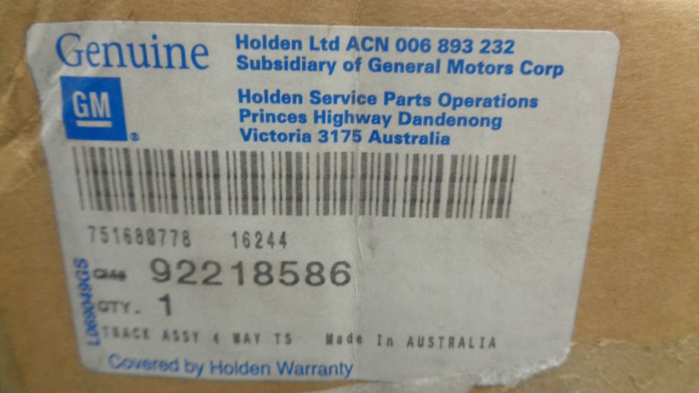 Holden VE Commodore Genuine Front Right Hand Electric Seat Rail New Part