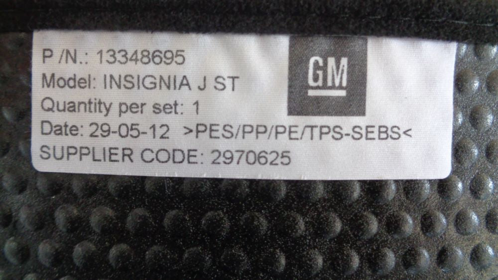 Holden Insignia Estate Wagon Genuine rear cargo mat New Part