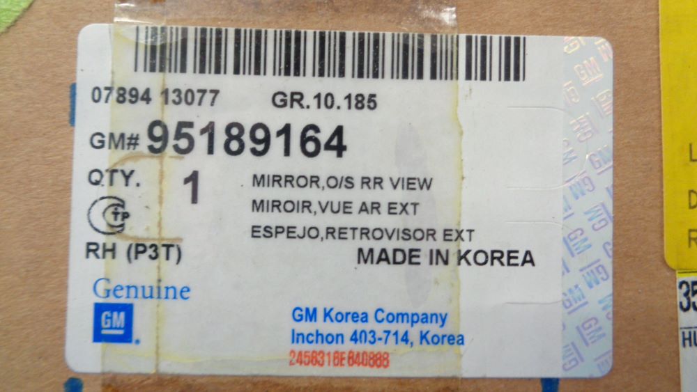 Holden Barina TM Genuine drivers mirror ASM USED VGC