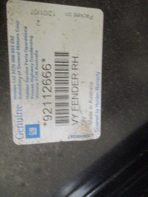Holden Adventra CX6-CX8 Genuine Right Hand Front Guard NEW PART