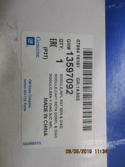 Holden Barina Genuine Air Bag Module New Part