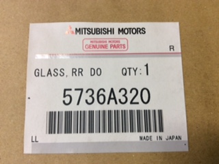 Mitsubishi Lancer Evolution/Galant right hand rear door glass new