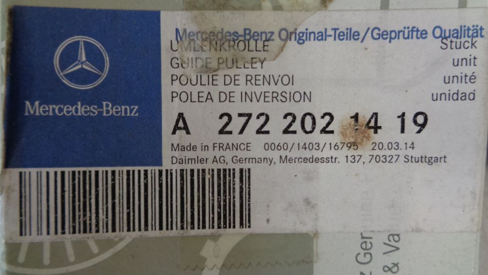 Mercedes-Benz Genuine Drive Belt Idler Pulley New Part