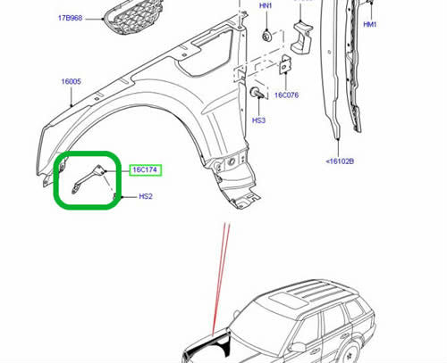 Range Rover Sport Genuine left hand front fender bracket LR3/LR4 New Part