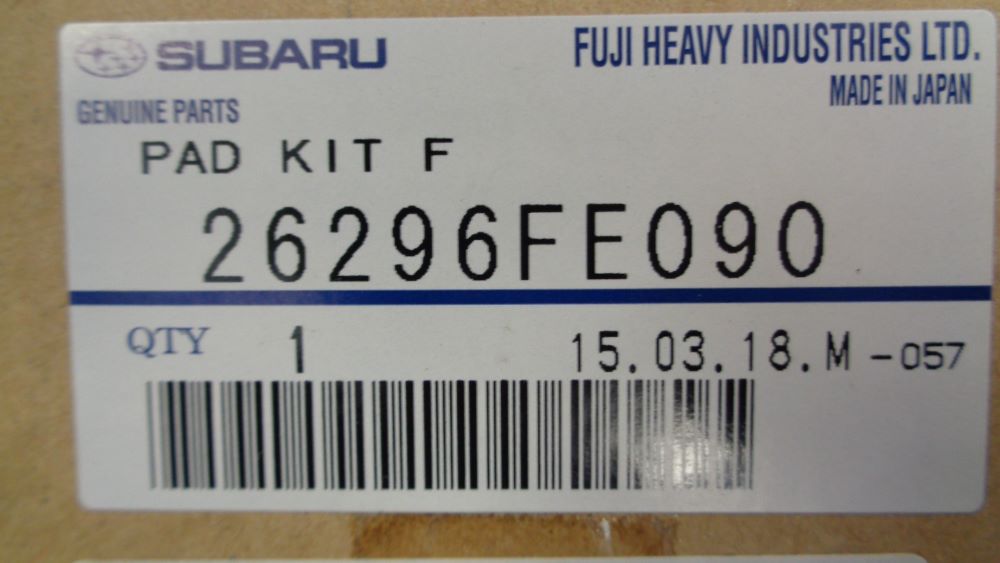 Subaru WRX Genuine Front Brake Pad Set - New Part