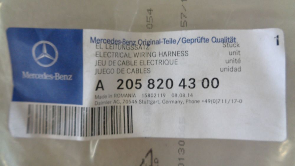Mercedes-Benz C-Class Genuine Illuminated Front Star Wiring New Part