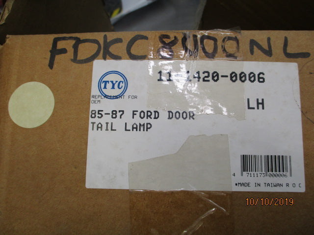 TYC Left Hand Rear Tail Light Suits Ford KC Laser Hatch New Part.