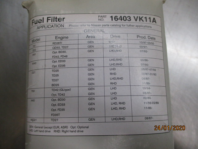 Nissan Navara D40M Genuine Diesel Fuel Filter New Part