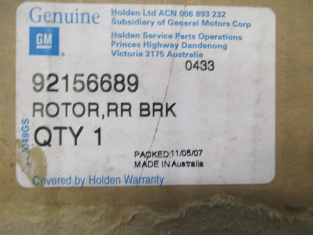 Holden VT-VX-VY-WK Genuine Rear Brake Rotor New Part