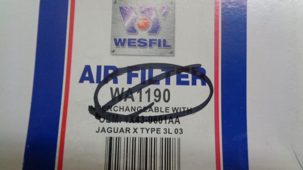 Wesfil Air Filter Suits Jaguar X-Type New Part