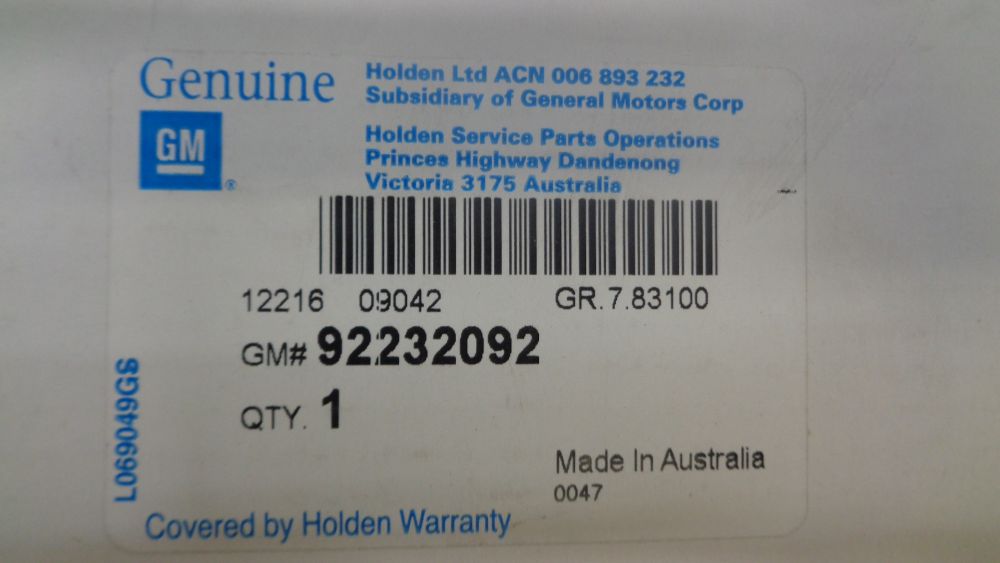 Holden VE Commodore Genuine Rear Park Assist Sensor New Part