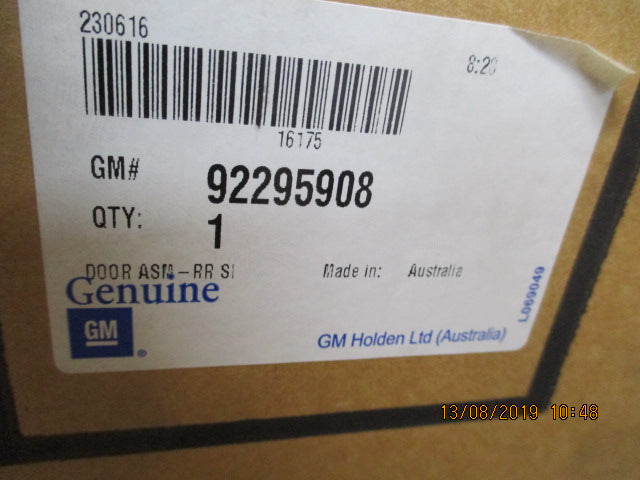Holden VE Sedan Genuine Passenger Rear Door Shell Assy New Part