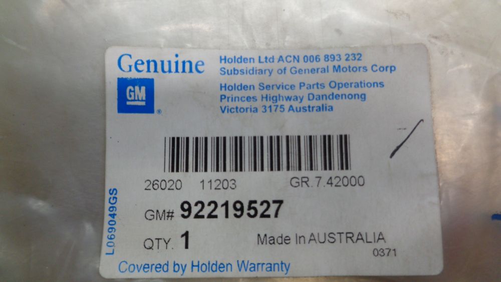 Holden Commodore VF Genuine Lower Spring Insulator New Part