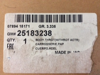 Holden Captiva/Cruze Diesel Genuine Throttle Body Assy Damaged New Part