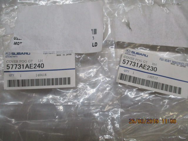 Subaru Forester GT Genuine Left and Right Fog Covers New Part