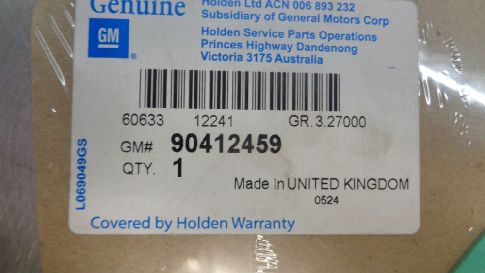 Holden Viva JR Genuine Inlet Manifold Gasket New Part