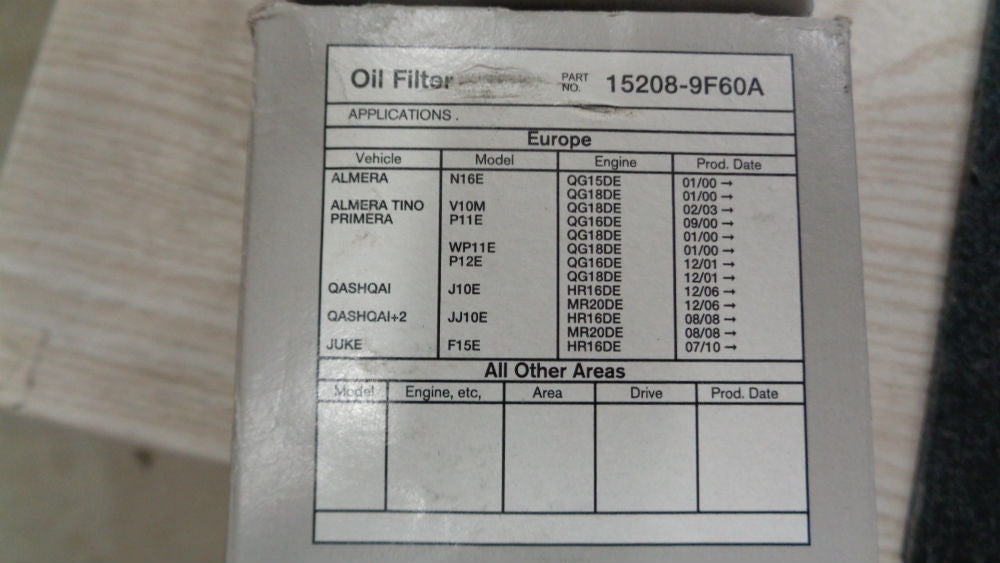 Nissan Qashqai Genuine Oil Filter New Part