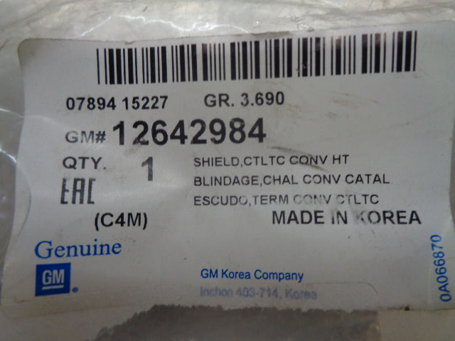 Holden Spark Genuine Catalytic Converter Heat Shield New Part