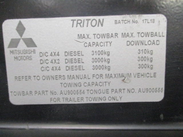 Mitsubishi MQ Triton Genuine Heavy Tow Bar New Part
