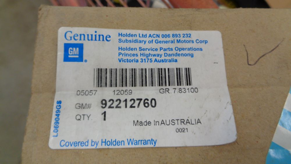 Holden VE Commodore Genuine Front Bar Deadener New Part