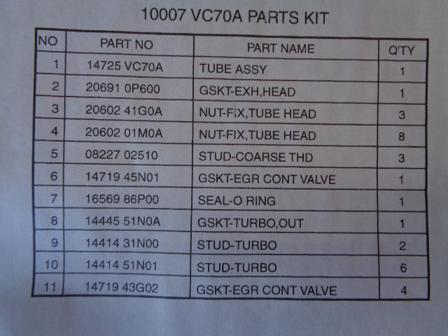 Nissan Patrol Genuine EGR Pipe/Turbo And Gasket Kit New Part