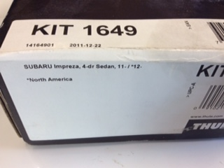 Subaru Impreza sedan Thule foot kit 1649 new part