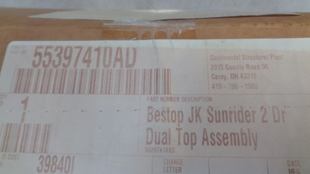 Jeep Wrangler JK Genuine 2 Door Window Frames & Mounting Screws New Part