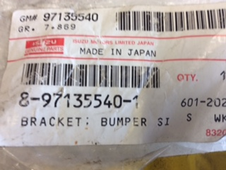 Holden Frontera Genuine left hand front bumper bracket new part